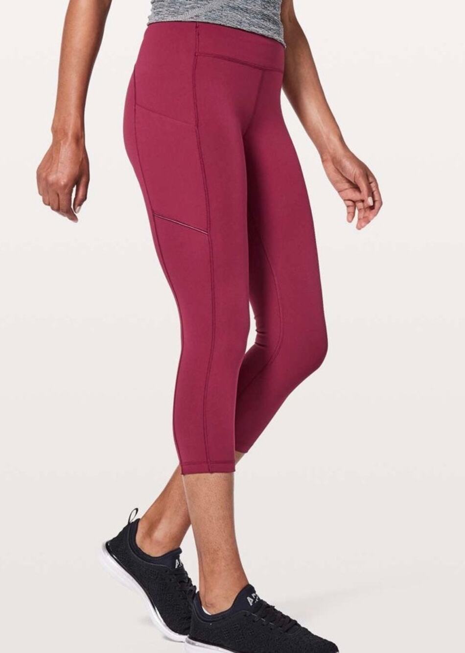 Lululemon W6AL7S Speed Up Crop 21 Ruby Wine Excellent Condition Size 12